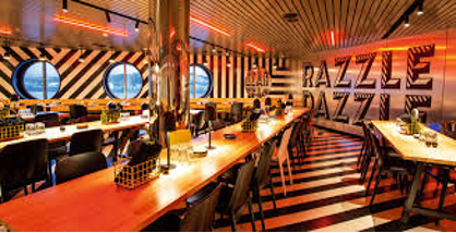 Razzle Dazzle Restaurant Aboard Virgin Voyages's Scarlet Lady Cruise Ship. 